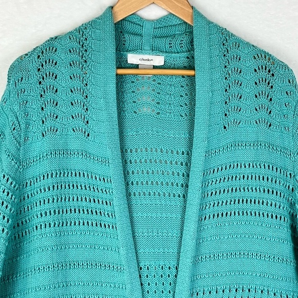 CJ Banks Plus Size Light Teal/Aqua Knit Cardigan Sweater Size 2X - Picture 4 of 12
